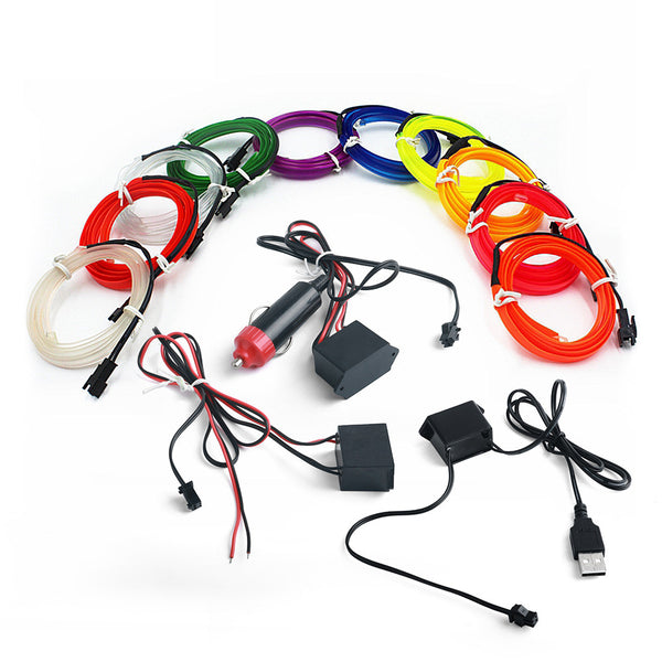 Bande lumineuse LED pour intérieur de voiture, néon, câblage EL, lampe décorative pour automobile, bricolage, lumière ambiant