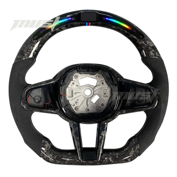 Volant LED personnalisé en Fiber de carbone pour BMW série G LCI, série 2 3 4 5 6 7 8 X3 X4 X5 G20 G30 M3 M4 M5 M8 Z4 20