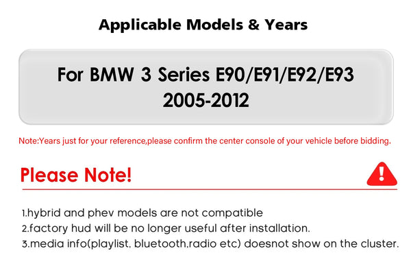 Compteur numérique HIZPO BMW E90–E93, 10,1 pouces — vue 4