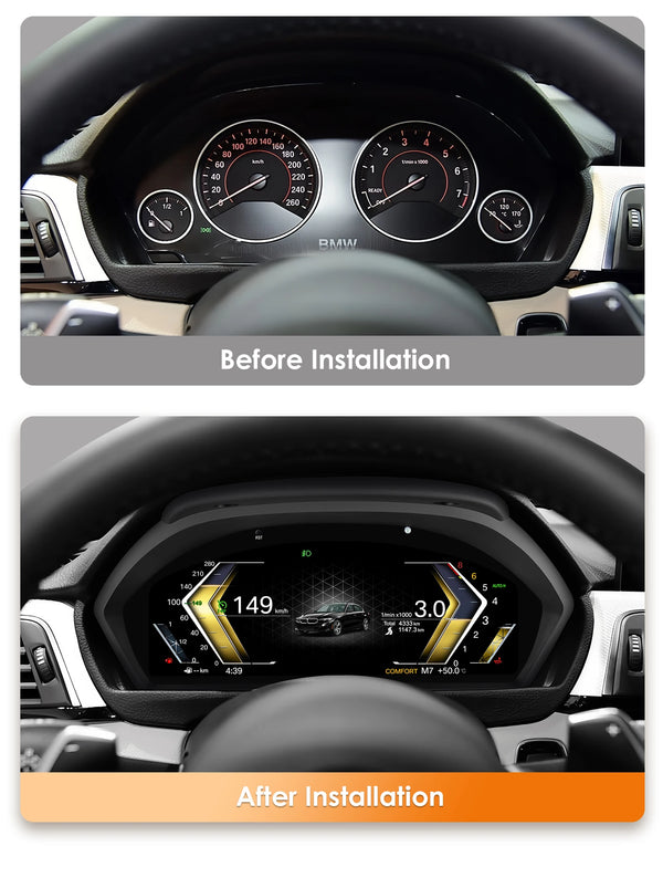 Panneau de tableau de bord LCD Hizpo pour BMW Série 3 / 4 F30 / F31 GT-F34 F32 / F33 / F36 2013-2020 NBT EVO Affichage des in