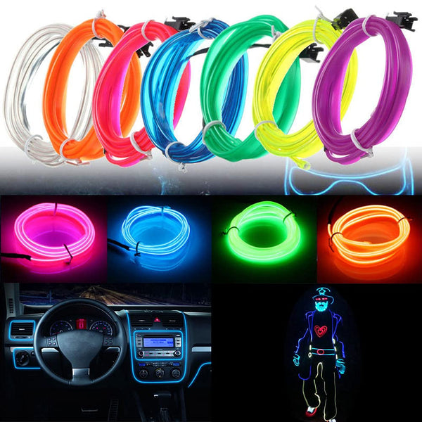 Bande lumineuse LED pour intérieur de voiture, néon, câblage EL, lampe décorative pour automobile, bricolage, lumière ambiant