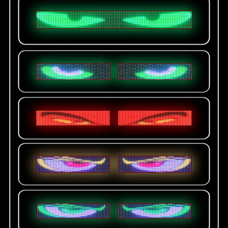 ZSQHET 200cm LED Truck Auto Devil Eye Large Screen Animation Pattern Lighting Écran For Pare-Brise LED Pixel Panel Éclairage 