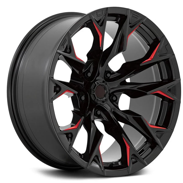 Jantes en alliage forgé sur mesure, noires, 19-22 pouces, jantes en alliage à rayons multiples pour Audi, Genesis, Volkswagen
