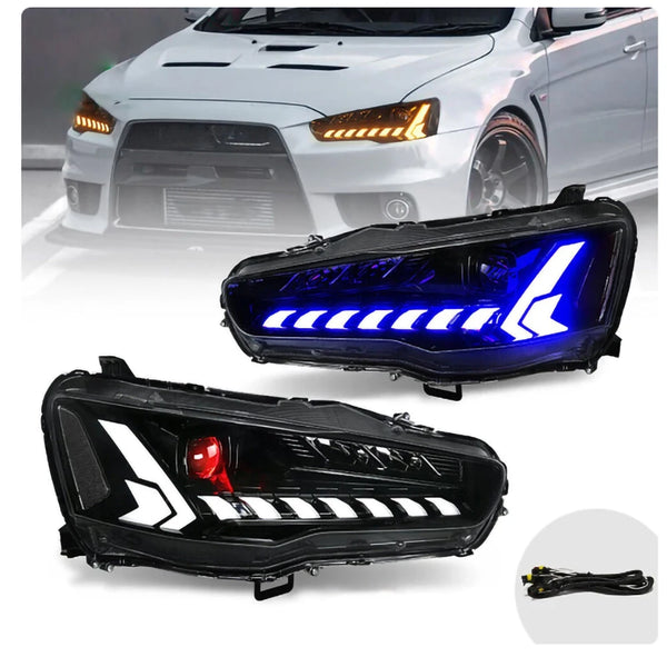 Paire d'assemblage de phares LED pour Mitsubishi Grand Lancer EVO-X 2008-2018, pièces de réglage