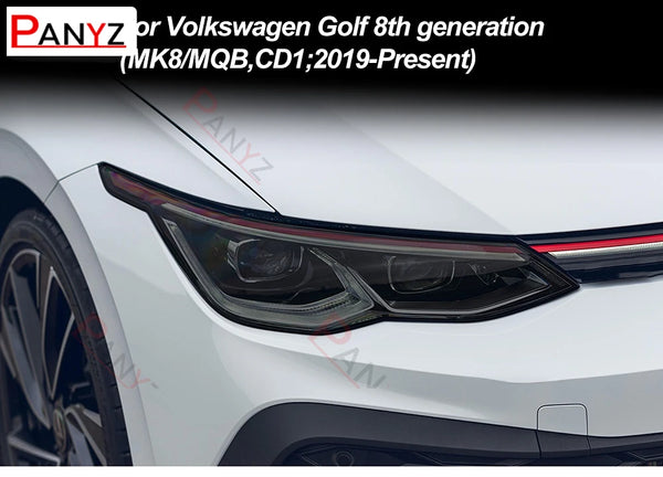 Film de protection TPU noir fumé pour lumière de sauna de voiture, teinte pour Volkswagen VW Golf 8 MK8 2020 2021, 2 pièces -