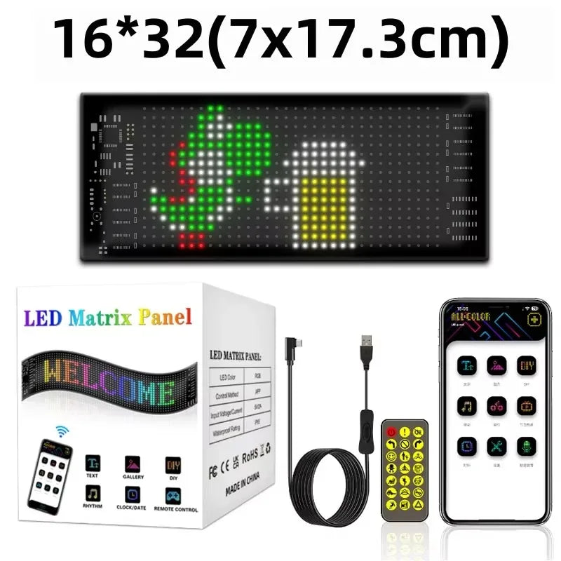 Multifunctional Bright Devil Eyes LED Éclairage for Auto Pare-Brise Flexible Programmable Scrolling LED Écran Bluetooth Contr