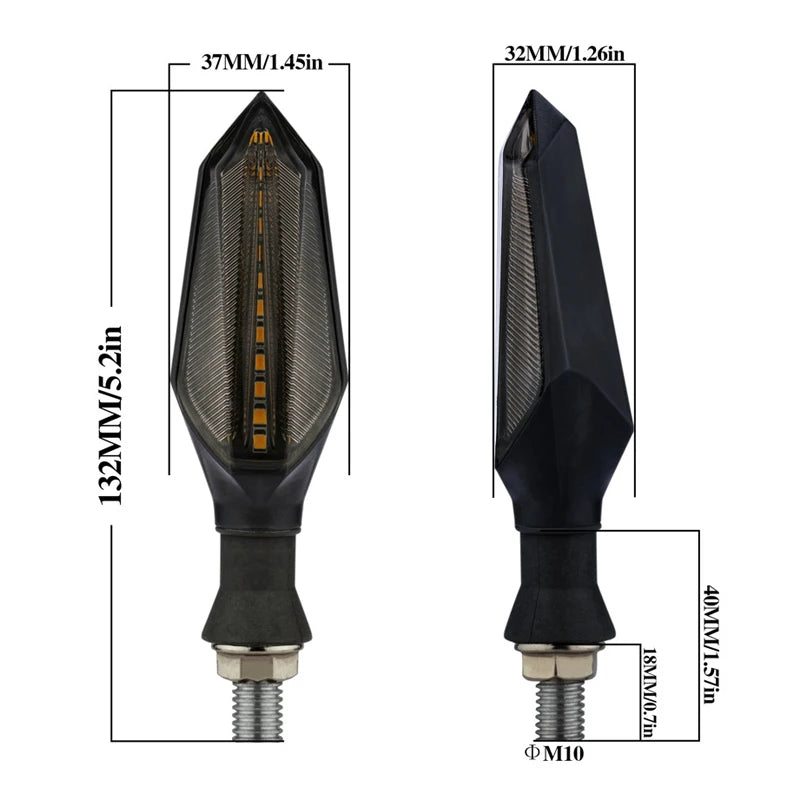 Moto LED Turn Signal Éclairages Double Side Flowing Flash Indicator Éclairages Amber Flash Lamps For Honda CBR600RR CB1000R –