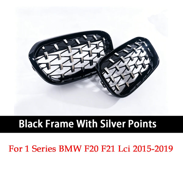 Calandre de calandre double / simple pour BMW Série 1 F20 F21 LCI 2015-2019 Noir brillant Mat Carbone Couleur M Diamant - OUR