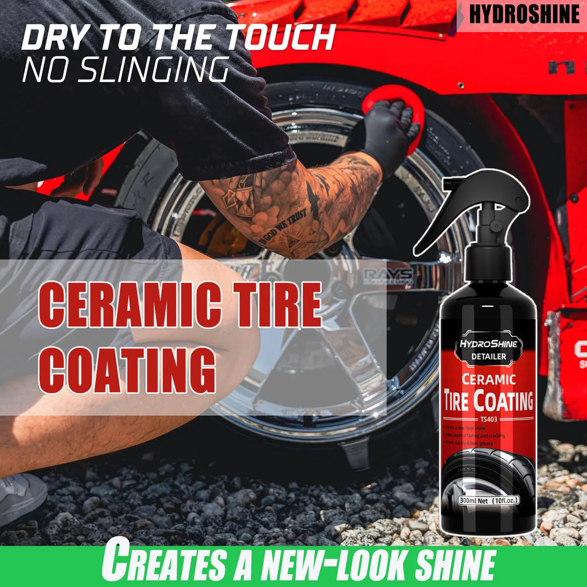 Spray Céramique Hydrophobe Brillant pour Pneus et Plastiques – Roues & freinage | OURANE.COM