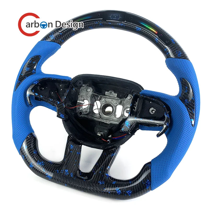 Volant en fibre de carbone avec LED et palettes de vitesse pour Dodge Charger et Challenger 2015-2020