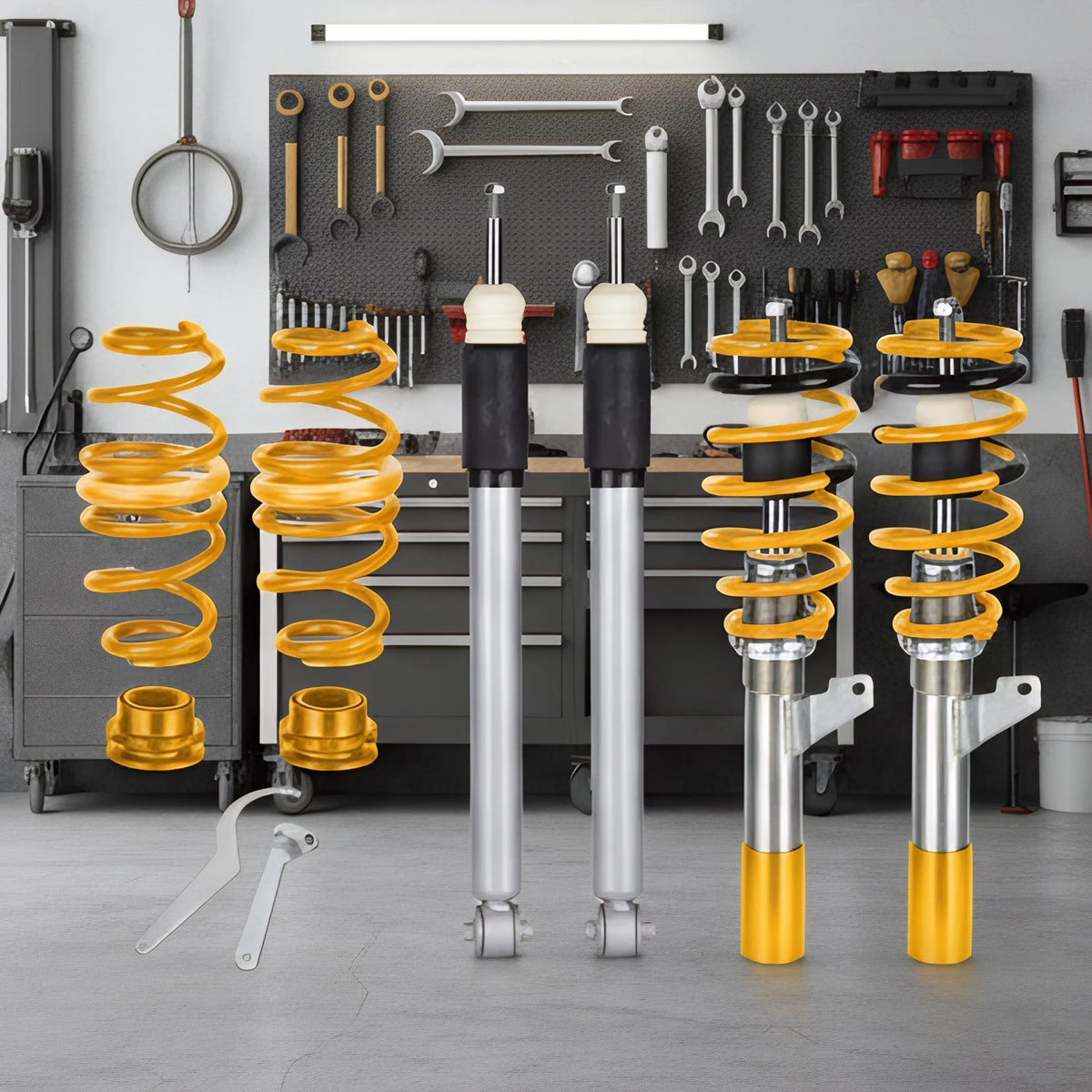 Combinés filetés pour Volkswagen Golf 7 — suspension arrière multibras — vue 1