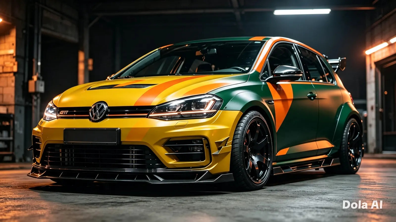Audi RS tuning noir mat et orange, atelier de personnalisation